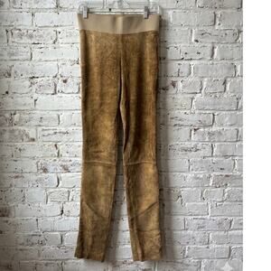 Elise Overland Suede Rocker Pants Hook Eye Side Size 6 Indie Sleaze Rocker LONG